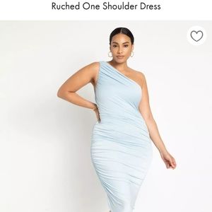 Ruched one shoulder dress